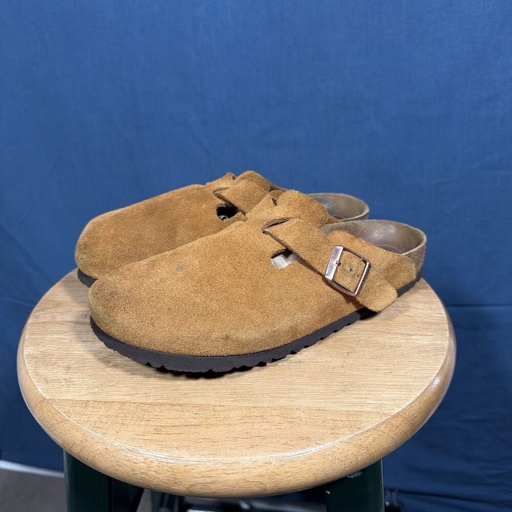 Birkenstock Boston Mink Suede Clogs Soft Bed Sandals Unisex Size EU 38 US L7 M5 - Picture 2 of 7